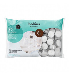 Bolsius Professional Theelichten 8u Wit, doos 6x90 stuks