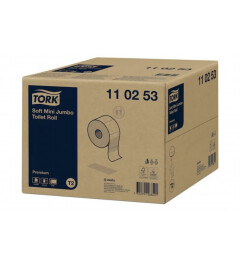 Tork Jumbo Toiletpapier Soft Mini T2 Wit 2lgs, doos12x170mtr